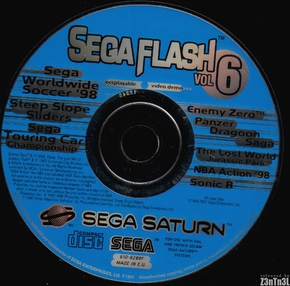 SEGA FLASH VOL.6 Pour Sega Saturn - Magazine Démo PAL - Très Bon état